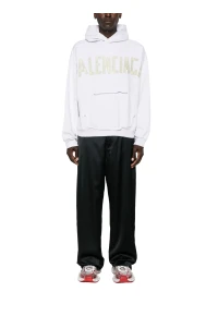 BALENCIAGA Tape Type Pullover Weiß Herren