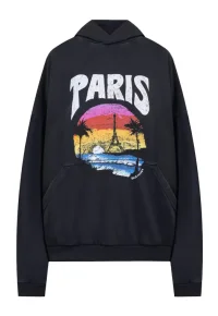 Balenciaga Paris Tropical Hoodie Schwarz Herren