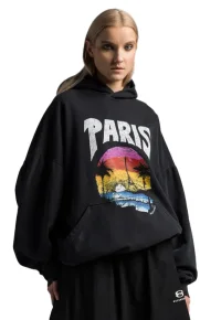 Balenciaga Paris Tropical Hoodie Schwarz Herren