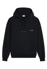 Celine Locker geschnittener Hoodie aus Baumwoll-Molton Herren Schwarz