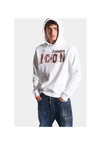 Dsquared2 Icon Scribble Cool Fit  Sweatshirt Weiß Herren