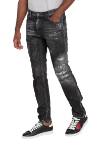 Dsquared2 Slim-Fit-Jeans im Distressed-Look Schwarz Herren