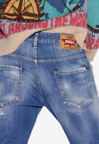 Light Sandy Slash Wash Skater Jeans