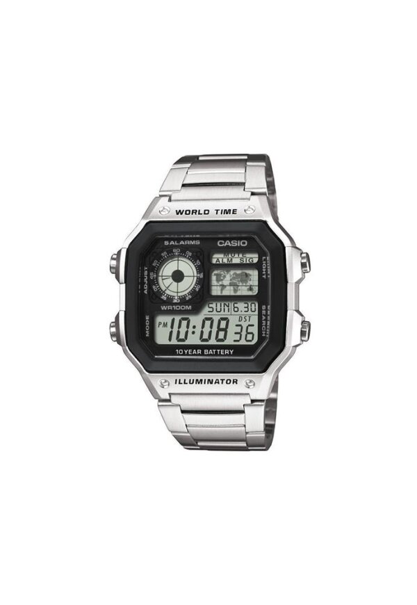 CASIO SPORT Mod. WORLD TIME ILLUMINATOR 5 ALARMS - FUTURE CLASSIC COLLECTION - BLACK STEEL